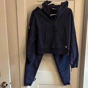 Navy Blue Hoodie and Sweatpants Set